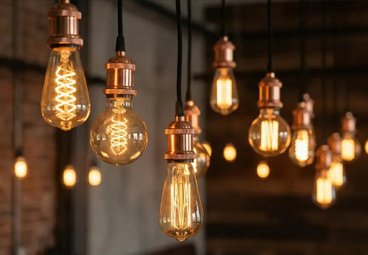 Lampade a sospensione vintage con lampadine Edison e luce calda
