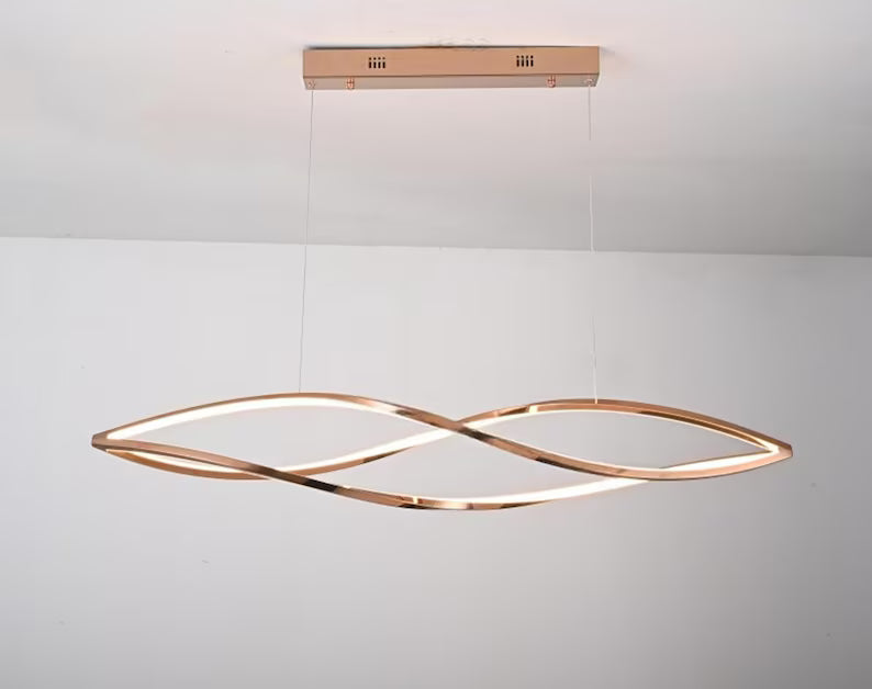 Lampada sospesa LED con doppia onda luminosa orizzontale