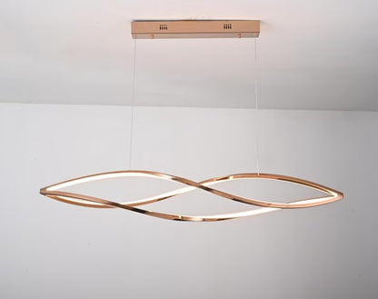 Lampada sospesa LED con doppia onda luminosa orizzontale